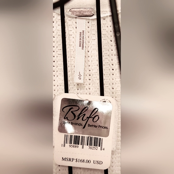 Free People Womens Emilie White Knit Knot-Front Crop Pullover Sweater  NWT - Picture 5 of 6